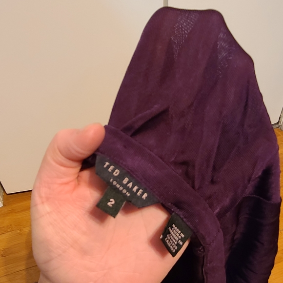 Sheer purple Ted Baker scoop neck long sleeve - Picture 4 of 4